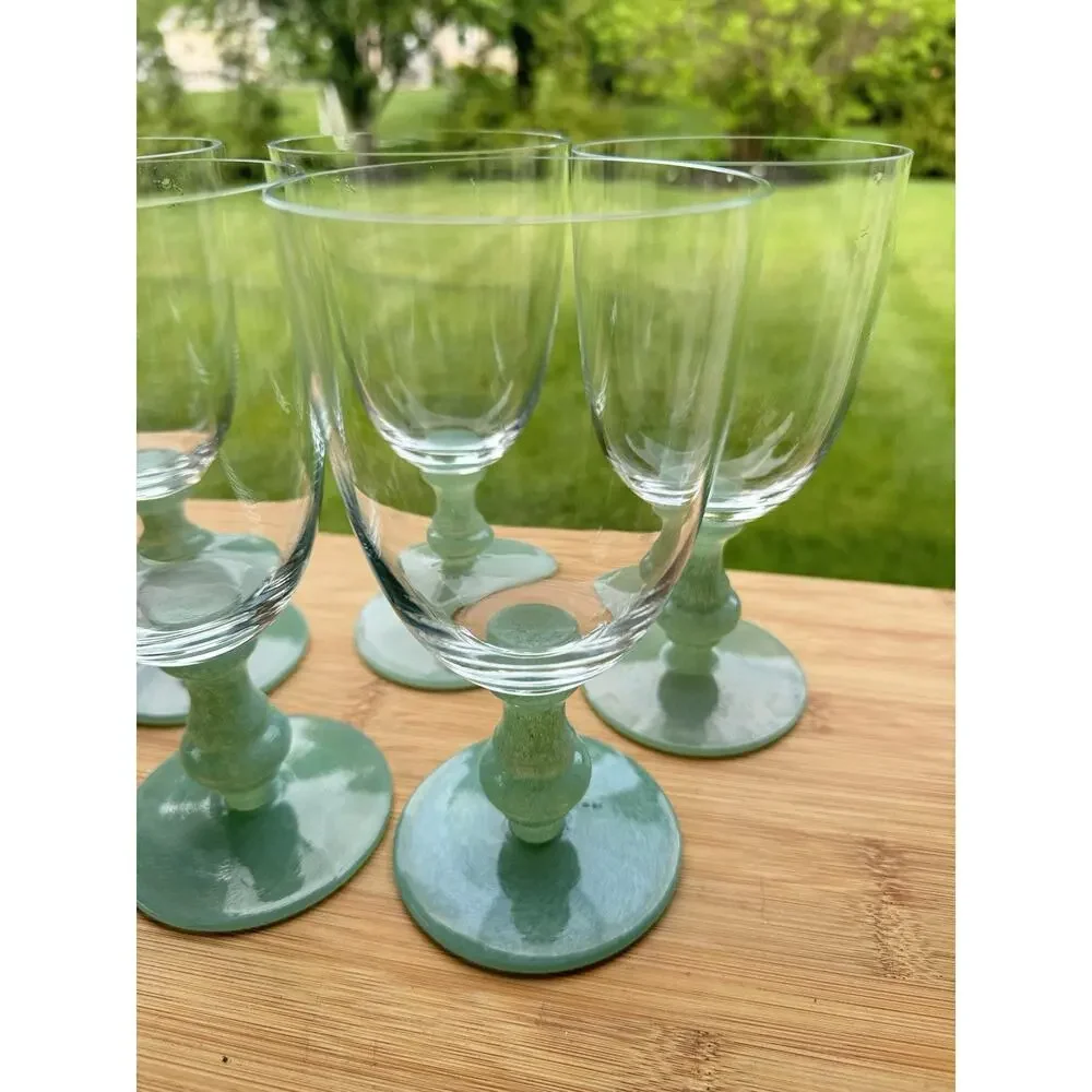 Villeroy & Boch Isabelle Green Dark Jade 12 Oz Water Goblets~set Of 5
